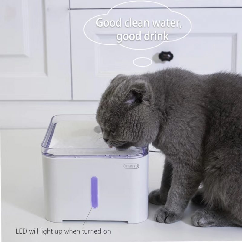 2L Automatic Dog Water Dispenser Electric Water Drinking Fountain with Replacement Filters