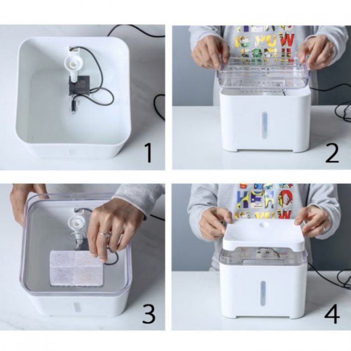 2L Automatic Dog Water Dispenser Electric Water Drinking Fountain with Replacement Filters - Image 5