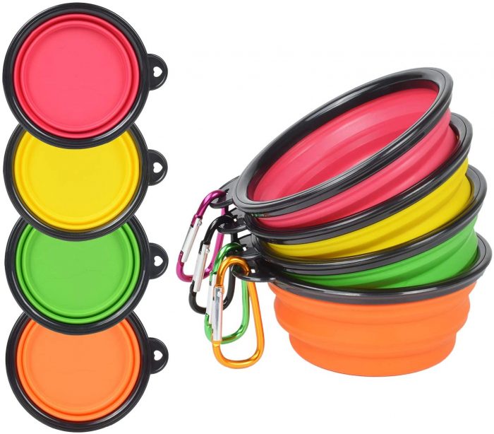Collapsible Pet Silicone Dog Food Water Bowl