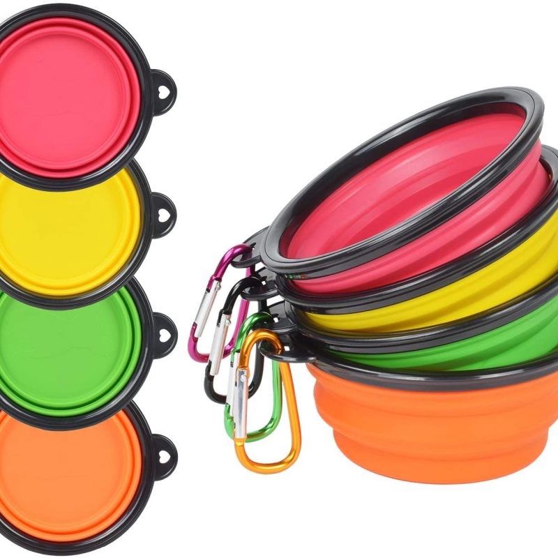 Collapsible Pet Silicone Dog Food Water Bowl