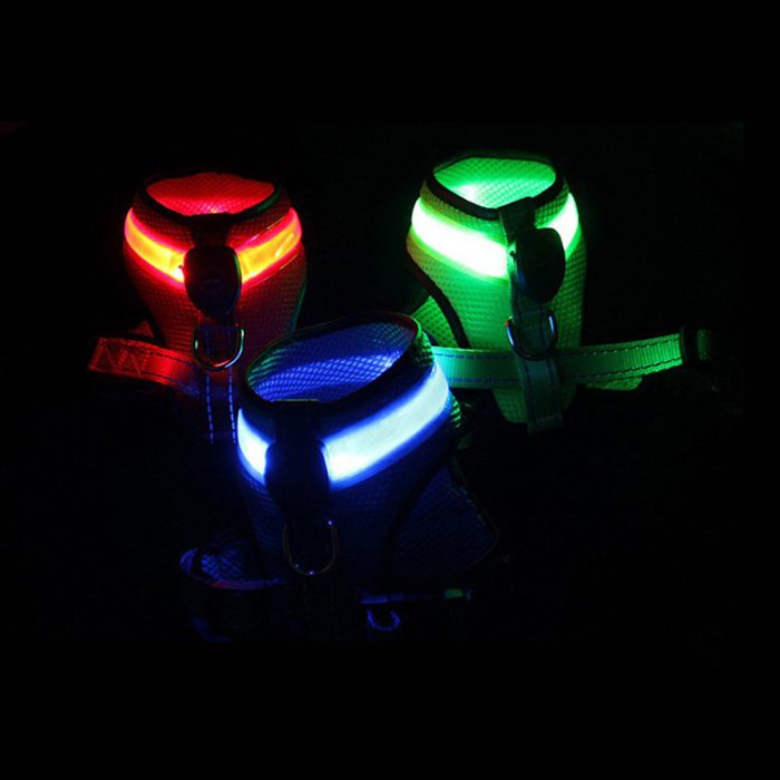 LED Luminous Dog Harness Light Up Dog Chest Strap Vest Pet Safety Reflective Harness Collar Dog Kitten Glowing Flash Strap - Image 5