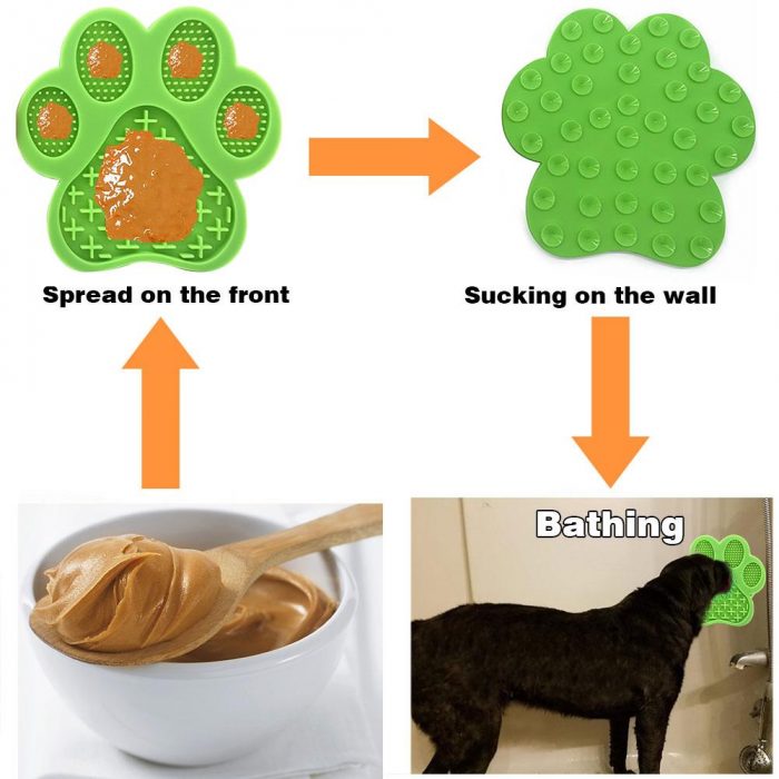 Dog Lick Pad Pet Bathing Distraction Pads Wall Mouted Silicone Slow Feeder Lick Mat with Strong Suction for Dog Bathing Grooming - Image 3
