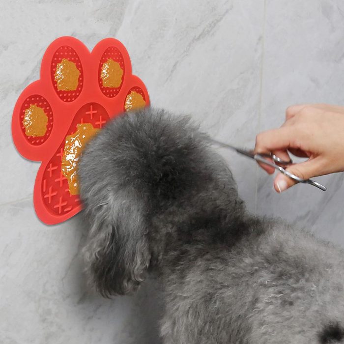 Dog Lick Pad Pet Bathing Distraction Pads Wall Mouted Silicone Slow Feeder Lick Mat with Strong Suction for Dog Bathing Grooming - Image 9