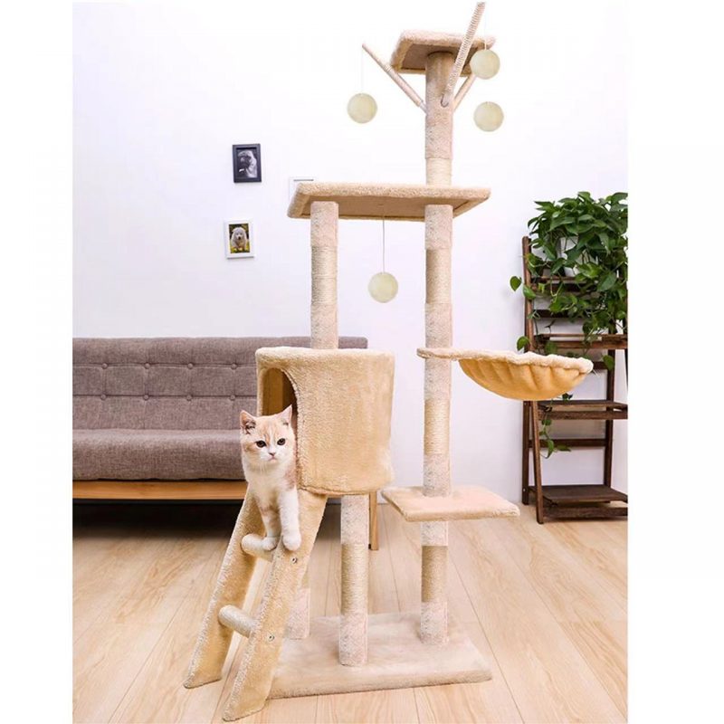 Cat Scratcher Tree Cat House Multi-layer Toys With Hammock Pet Cat House