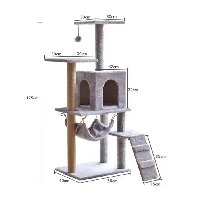 Pet Cat Tree House Entertainment Scratching for Cats Kitten Multi-Level Tower for Cat - Image 2