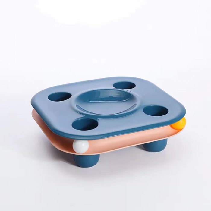 2in1 Cat Multifunctional Food Basin Bowls Toy Tower Tracks Disc Ball Training Plate - Image 4