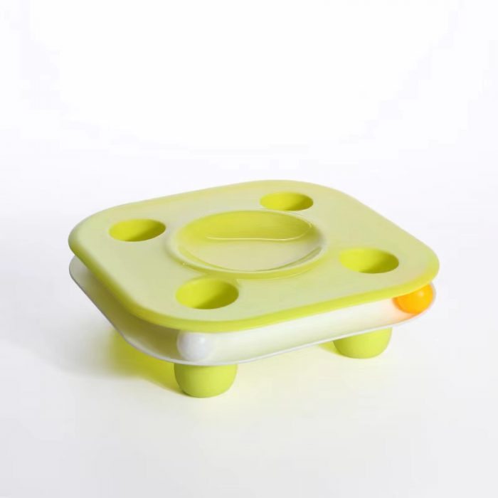 2in1 Cat Multifunctional Food Basin Bowls Toy Tower Tracks Disc Ball Training Plate - Image 6