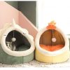Sweet Cat Bed Warm Pet Basket Cozy Kitten Lounger Cushion Cat House Tent Very Soft Small Dog Mat Bag For Washable Cave Cats Beds - Image 7