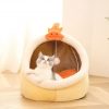 Sweet Cat Bed Warm Pet Basket Cozy Kitten Lounger Cushion Cat House Tent Very Soft Small Dog Mat Bag For Washable Cave Cats Beds - Image 9