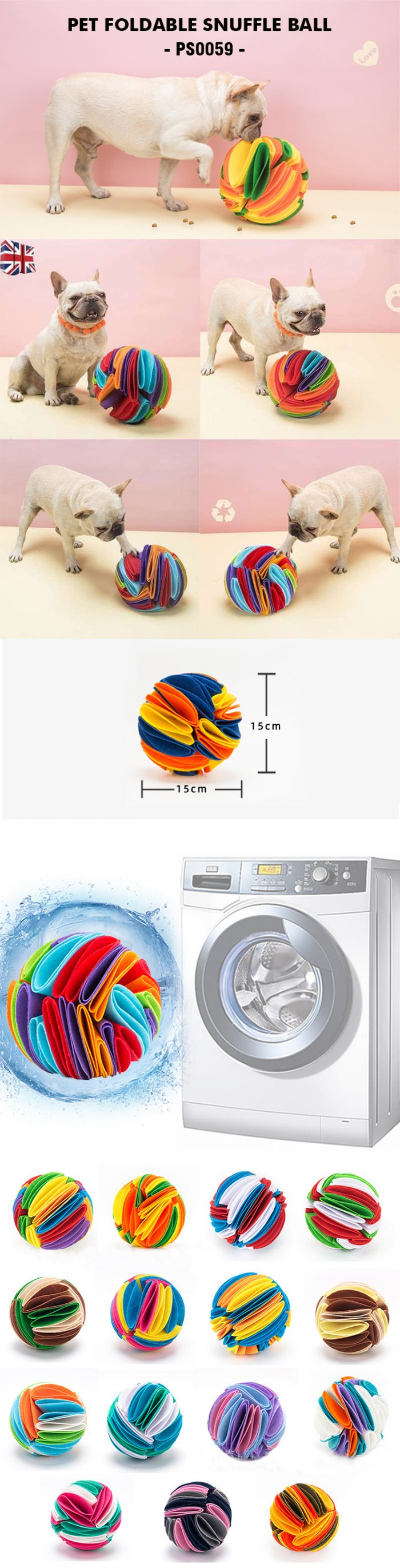 Pet Foldable Snuffle Ball---PS0059 - Image 2