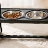 Adjustable Elevated Dog Bowls Pet Double Stainless Steel Bowls Feeding Bowl Stand - Image 2
