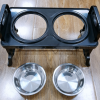 Adjustable Elevated Dog Bowls Pet Double Stainless Steel Bowls Feeding Bowl Stand - Image 3