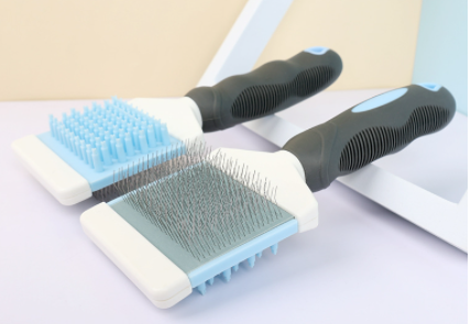 Extra Long Wire Pin Dog Slicker Brush, Grooming Pin Brush  for Cat Deshedding Fur Knots Curly Mat Dense Undercoat Remover