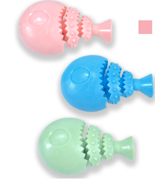 Pet Molar Fishing Bone Teething Toy  Teething Chew Toys,  Leaky Food dispenser Cleaning Pet Teeth & Soothe Pain of Teeth Growing