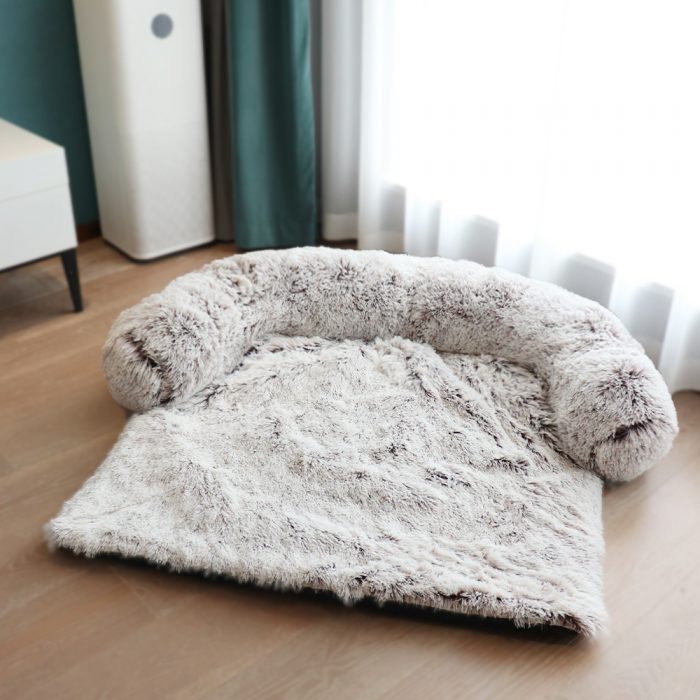 Pet Bed Calming Dog Bed Fluffy Plush Dog Mat for Furniture Protector with Removable Washable Cover for Large Medium Small Dogs - Image 3