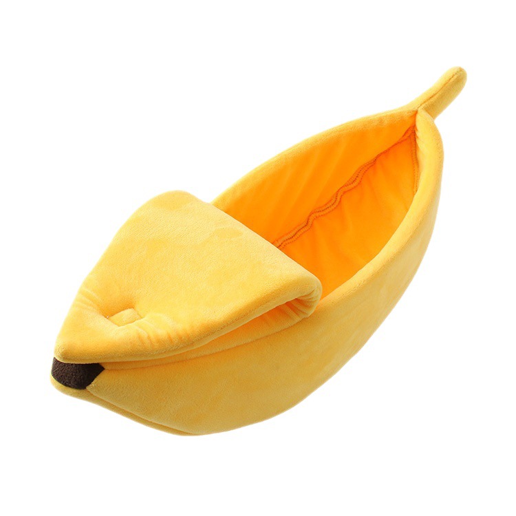 Pet Bed Cute  Creative Cat's Nest, Cat Puppy Banana Shape Closed Shape, Suitable for Indoor and Outdoor Use Anti-Skid Movement Nest