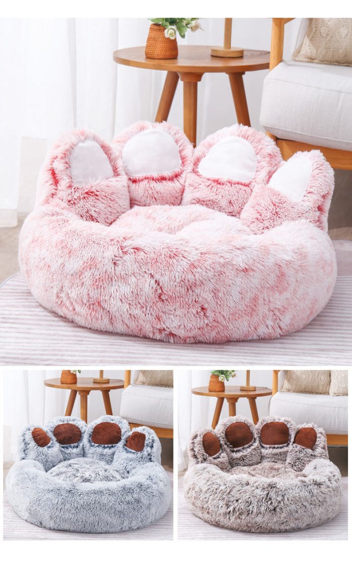 Calming Dog Beds Palm Print Shaped Dog Bed For Small Medium Large Pets Machine Washable Stable Pet Accessories For Anti Anxiety - Image 3