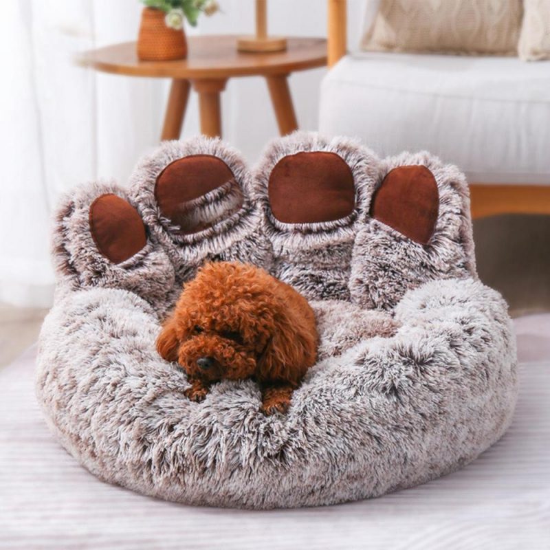 Calming Dog Beds Palm Print Shaped Dog Bed For Small Medium Large Pets Machine Washable Stable Pet Accessories For Anti Anxiety