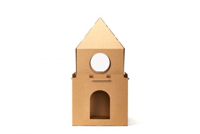 Cat Cardboard House Cat Scratcher House with Castle design Cat Play House for Indoor DIY Corrugated Scratcher Box - Image 2