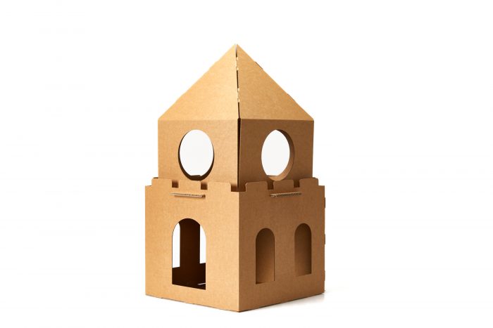 Cat Cardboard House Cat Scratcher House with Castle design Cat Play House for Indoor DIY Corrugated Scratcher Box