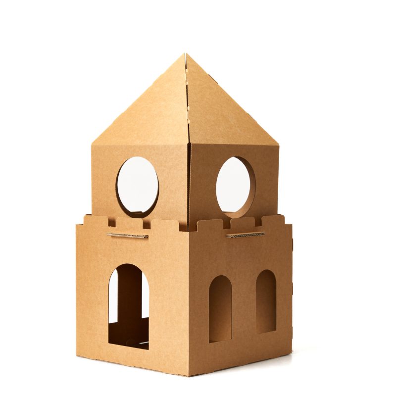 Cat Cardboard House Cat Scratcher House with Castle design Cat Play House for Indoor DIY Corrugated Scratcher Box