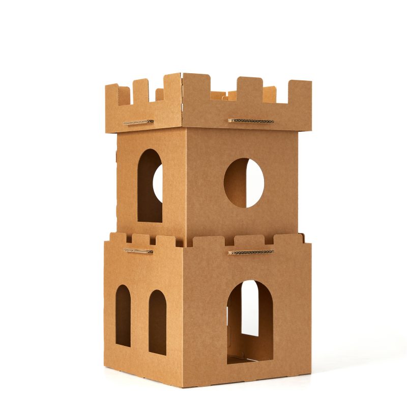 Cat Cardboard House Cat Scratcher House with Castle design Cat Play House for Indoor DIY Corrugated Scratcher Box