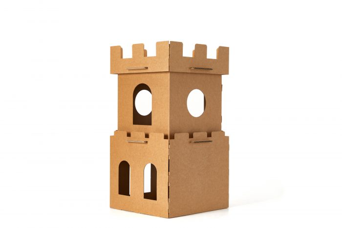 Cat Cardboard House Cat Scratcher House with Castle design Cat Play House for Indoor DIY Corrugated Scratcher Box - Image 2