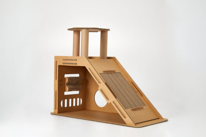 Cat Cardboard House Cat Scratcher House with Castle design Cat Play House for Indoor DIY Corrugated Scratcher Box - Image 2
