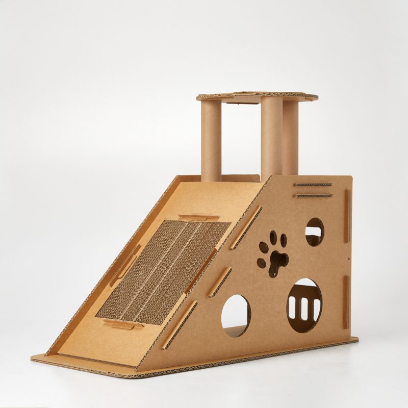 Cat Cardboard House Cat Scratcher House with Castle design Cat Play House for Indoor DIY Corrugated Scratcher Box
