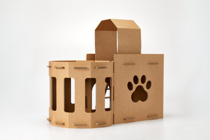 Cat Cardboard House Cat Scratcher House with Castle design Cat Play House for Indoor DIY Corrugated Scratcher Box
