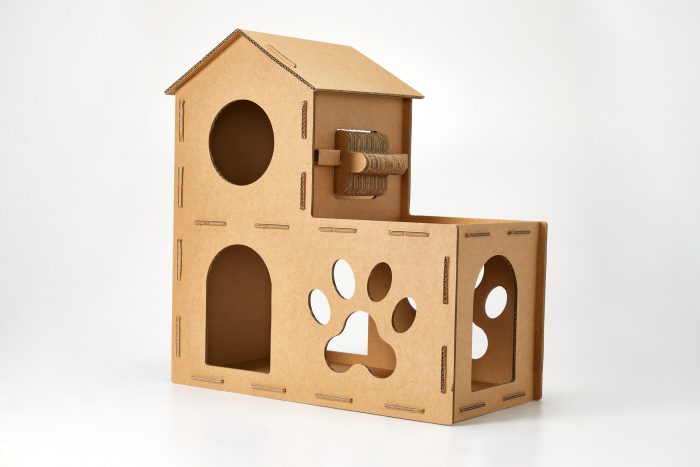 Cat Cardboard House Cat Scratcher House with Castle design Cat Play House for Indoor DIY Corrugated Scratcher Box - Image 2