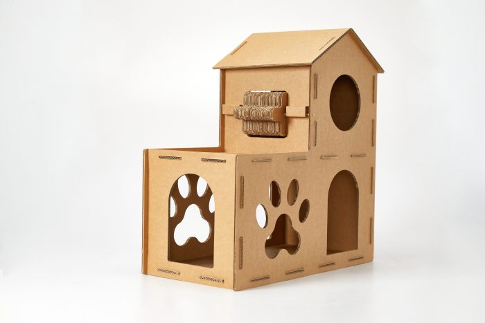 Cat Cardboard House Cat Scratcher House with Castle design Cat Play House for Indoor DIY Corrugated Scratcher Box