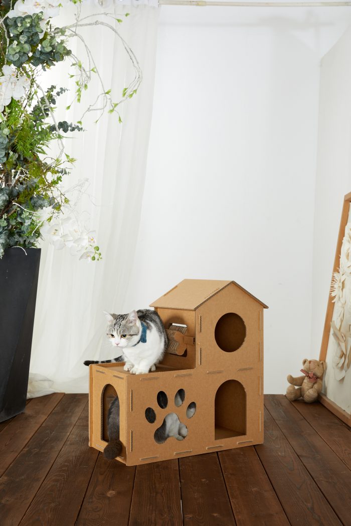 Cat Cardboard House Cat Scratcher House with Castle design Cat Play House for Indoor DIY Corrugated Scratcher Box - Image 5