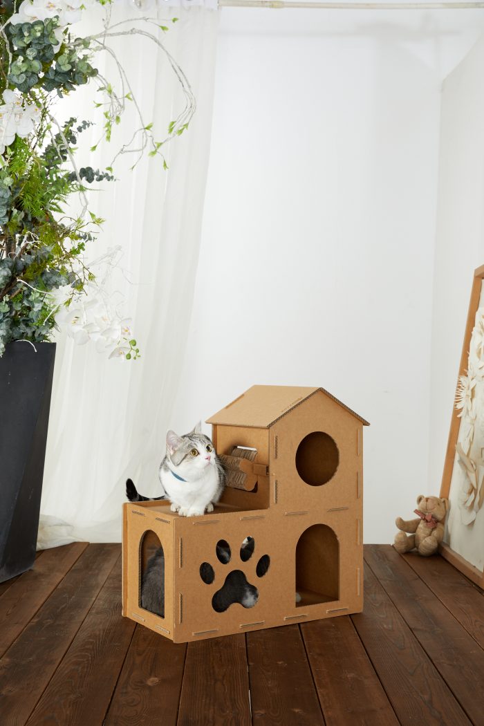 Cat Cardboard House Cat Scratcher House with Castle design Cat Play House for Indoor DIY Corrugated Scratcher Box - Image 6