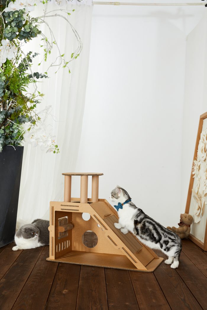 Cat Cardboard House Cat Scratcher House with Castle design Cat Play House for Indoor DIY Corrugated Scratcher Box - Image 5