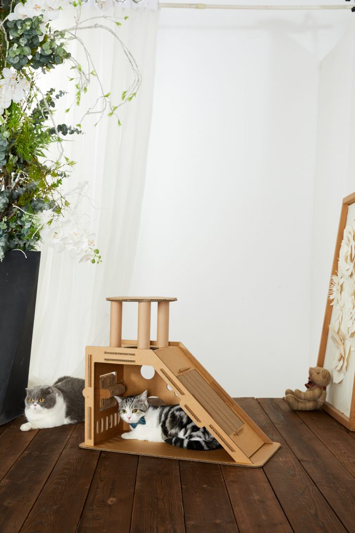 Cat Cardboard House Cat Scratcher House with Castle design Cat Play House for Indoor DIY Corrugated Scratcher Box - Image 6