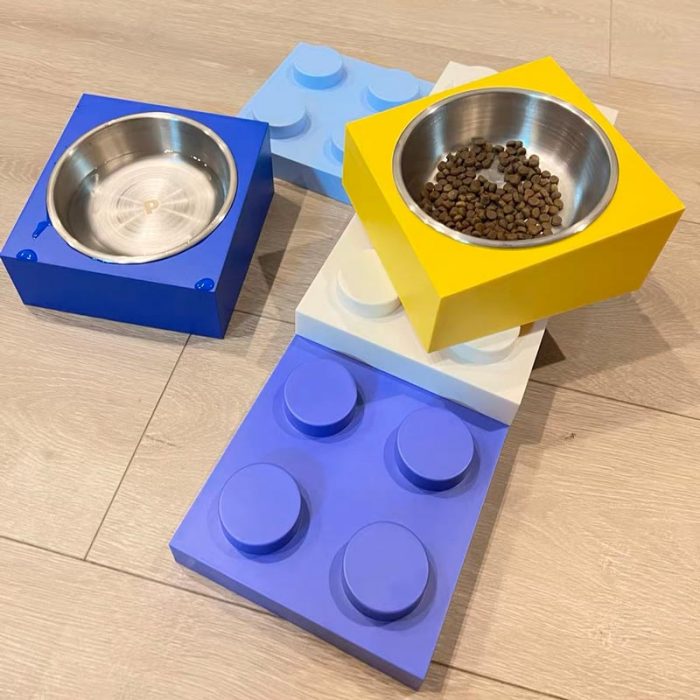 Building Block Double Pet Bowl - Image 2