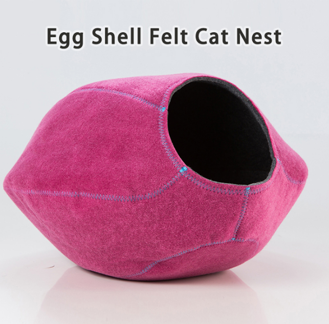 Semi-Closed Egg Shell Custom Pet House Comfortable Felt Cat Nest