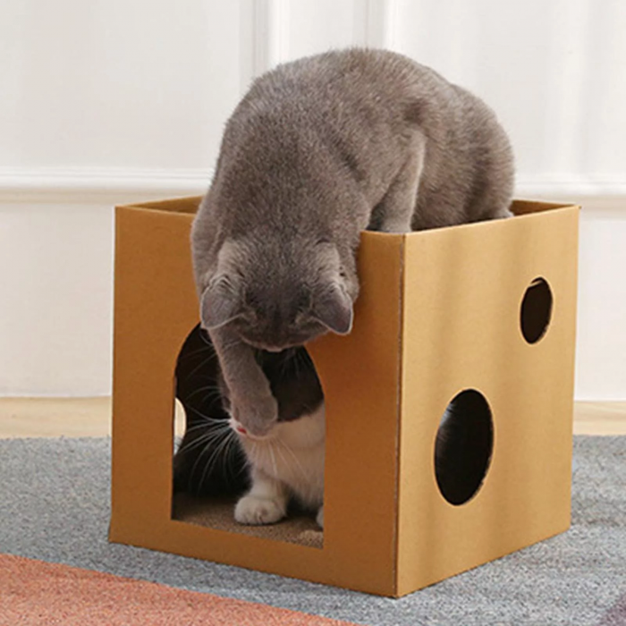 Cat Corrugated House Scratcher Bed Funny Toy Mat Castle - Image 3