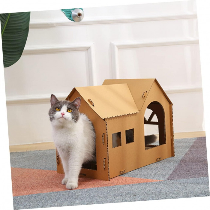 Cat House Kitten Play Corrugated House - Image 3