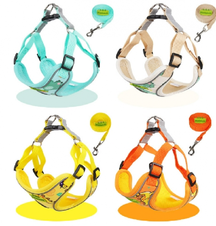Personalized Pet Puppy Harness and Leash Set for Small Dogs Cats - Image 2