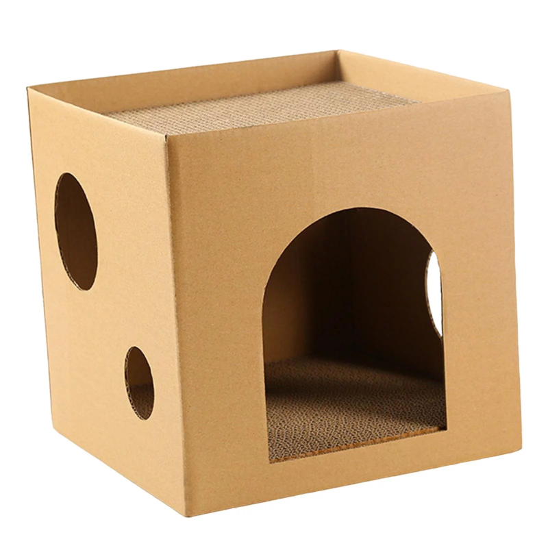 Cat Corrugated House Scratcher Bed Funny Toy Mat Castle