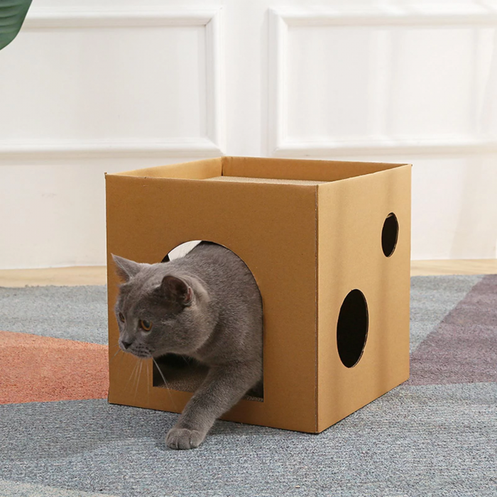 Cat Corrugated House Scratcher Bed Funny Toy Mat Castle - Image 4