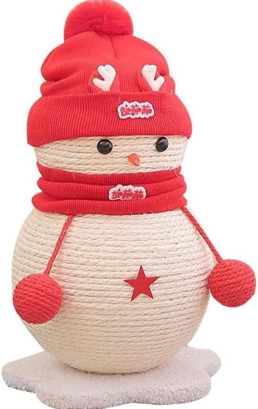 Cats Scratching Post Snowman Shape Scratcher with Sisal for Small Kitten Natural Sisal Scratchers for Indoor Cats Cats Scratcher Toy Scratching Posts with for Indoor Cats for Furniture