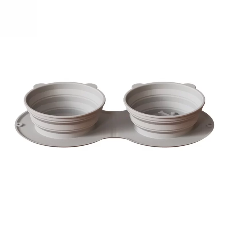 Foldable Pet Bowl - Anti-Flipping Slow Eat Column - Thickened Water Food Bowl Feeder for Travel - Portable Pet Supplies