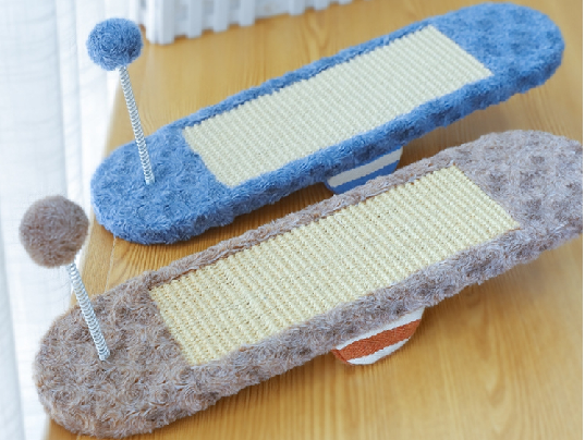 Pet Cat Toy Scratching Post Interactive Kitten Seesaw Sisal Hemp Mat with Ball