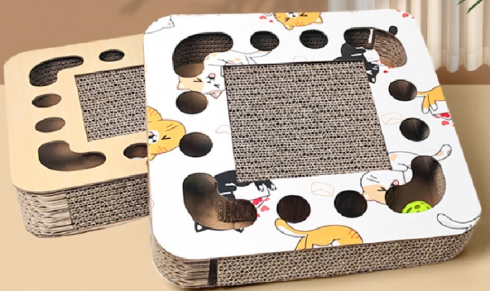 Cat Toy with Sturdy Scratching Pads Lounge and Jingly Balls for All Ages of Indoor Cats - Image 2