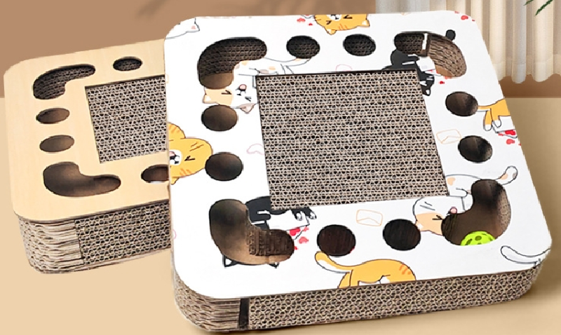 Cat Toy with Sturdy Scratching Pads Lounge and Jingly Balls for All Ages of Indoor Cats