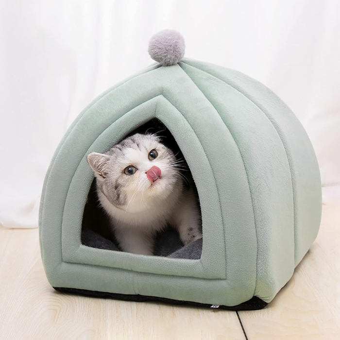Cat Bed Dog Bed Foldable Dog Cat House Warm Pet Kennel Anti-skid Bed for Puppy Cat Plush Pet House Cat Bed Dog Nest Winter Kennel - Image 2