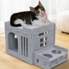 Cat Scratcher Cube Scratching Post Felt Cat Bed for Indoor Cats Condo Hideaway Cave for Cat Kitten Blue - Image 3